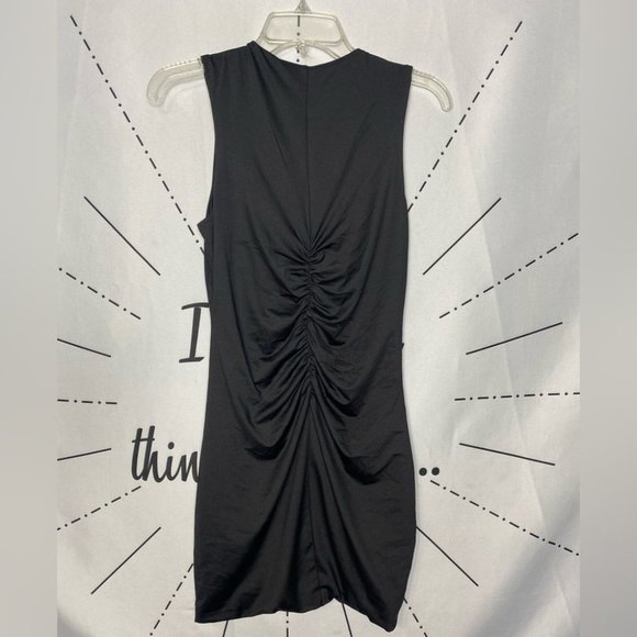 H&M Divided Black Cutout Keyhole Ruched Gathered-detail Dress - Picture 4 of 5